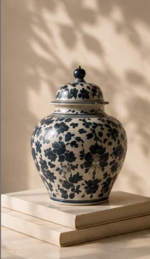 Blue Oriental Jar